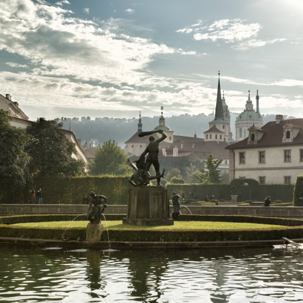 Food and people watching in Old Town Square